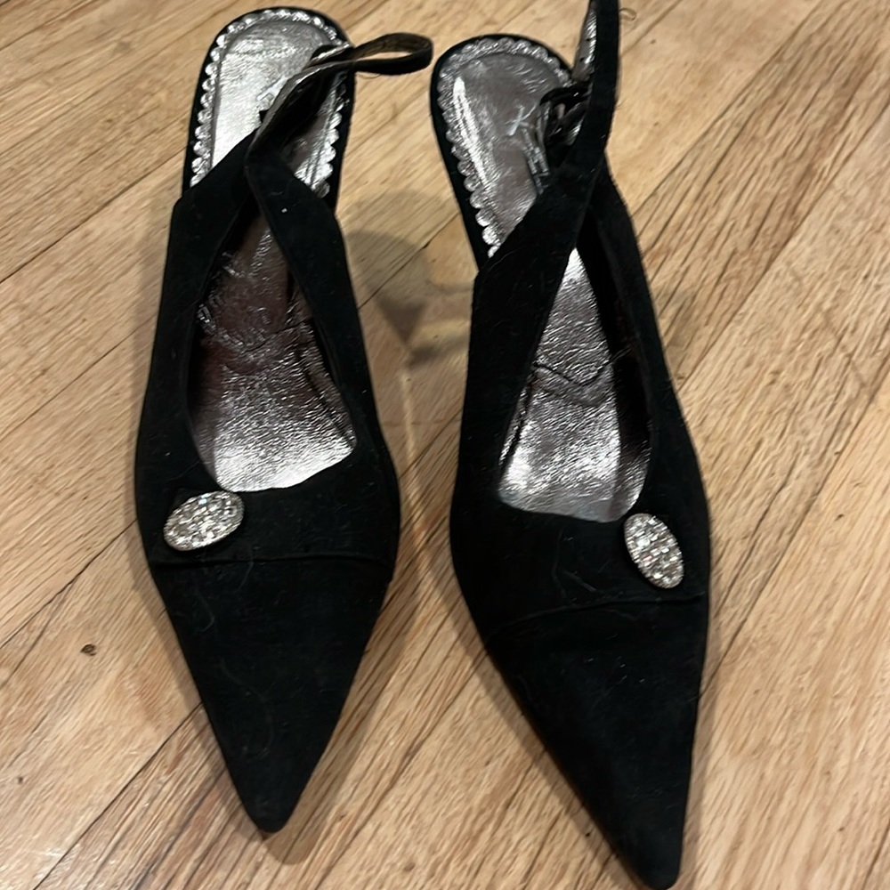 Kimel black suede heel size 7.